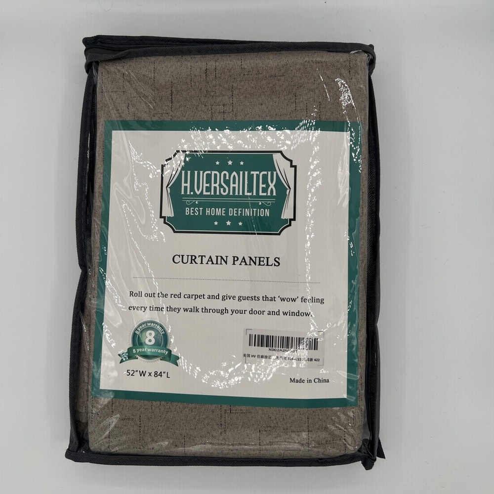 Primitive Linen Look | 100% Blackout Curtains | 2 Panels | 52 x 84 Inch | Taupe